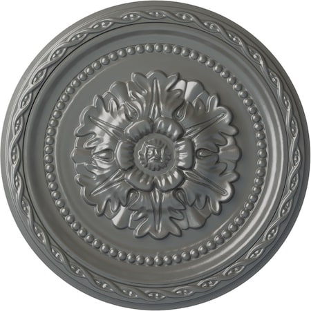 Ekena Millwork Palmetto Ceiling Medallion, Hand-Painted Silver, 11 1/2"OD x 1"P CM11PASLS